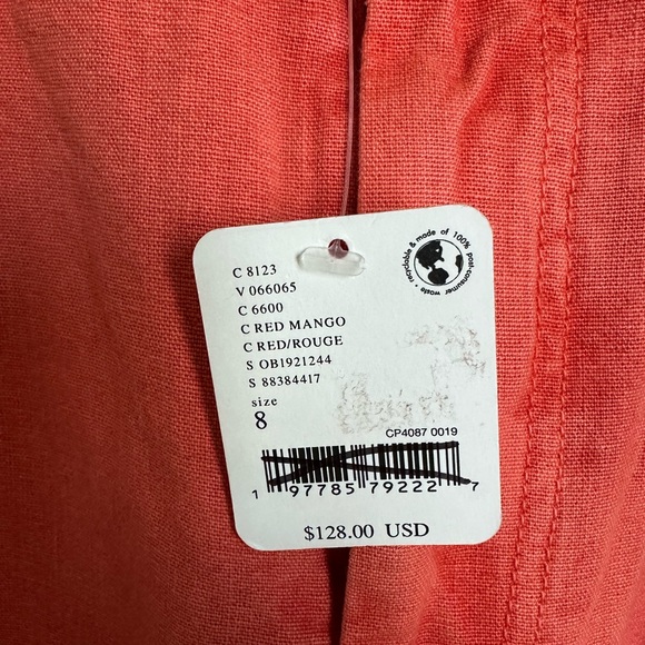 NWT Free People Sweet Talk Red Mango Chino Pants- Size 8 - Picture 9 of 11